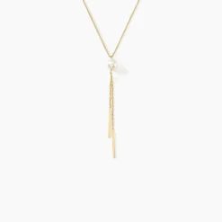 Collier Salman Or Jaune Perle De Culture