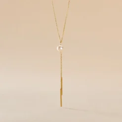 Collier Salman Or Jaune Perle De Culture