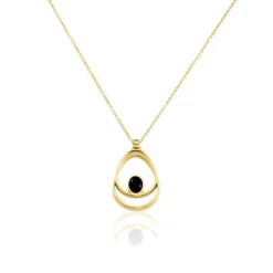 Collier Sautoir Acier Doré Ruben Agate