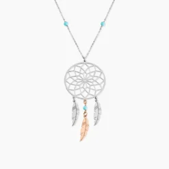 Collier Sautoir Misalie Argent Blanc