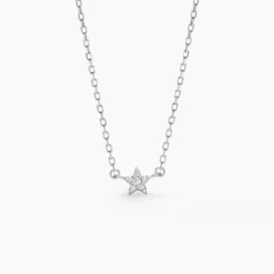 Collier Saya Argent Blanc Oxyde De Zirconium