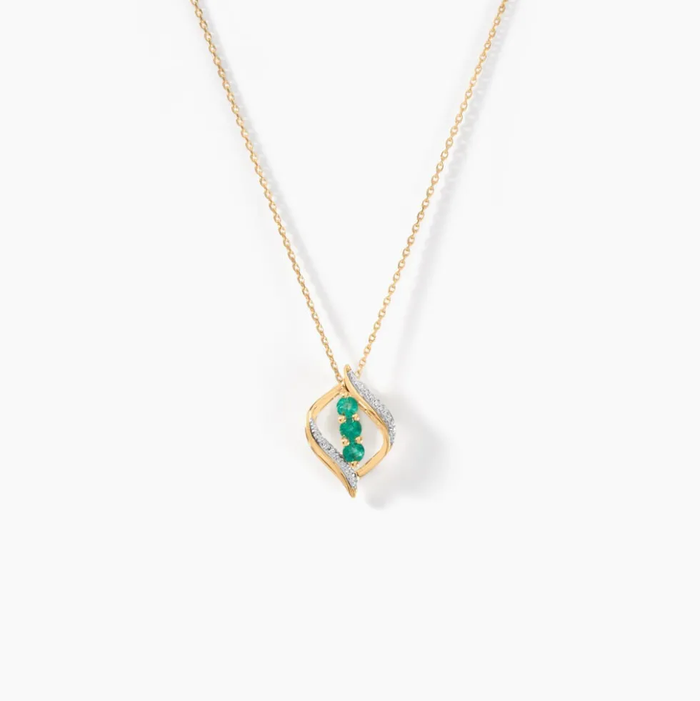 Collier Shahara Or Jaune Emeraude