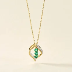 Collier Shahara Or Jaune Emeraude