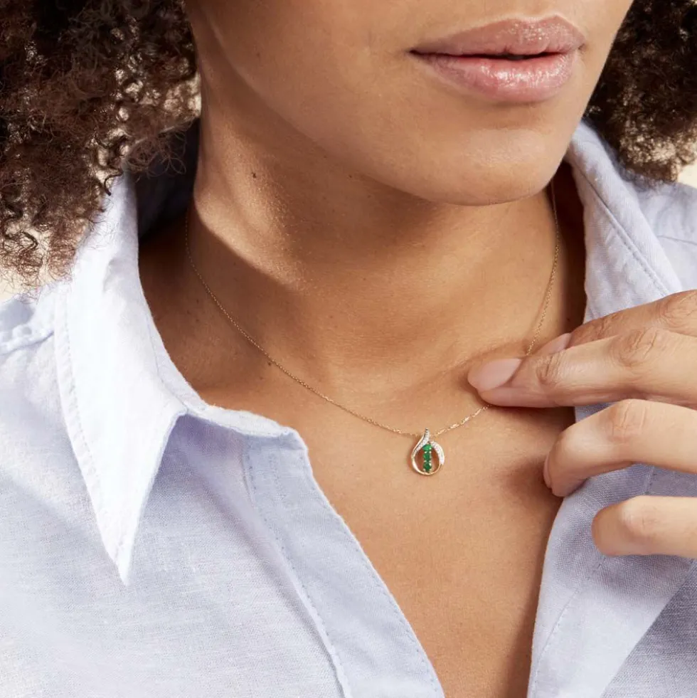 Collier Shahara Or Jaune Emeraude