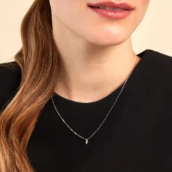 Collier Siem Argent Blanc Oxyde De Zirconium