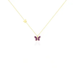 Collier Silia Papillon Or Jaune