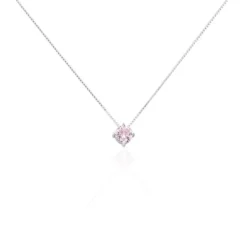 Collier Solitaire Argent Blanc Rio Santa Teresa Oxyde De Zirconium