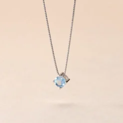 Collier Solitaire Argent Blanc Rio Santa Teresa Oxyde De Zirconium