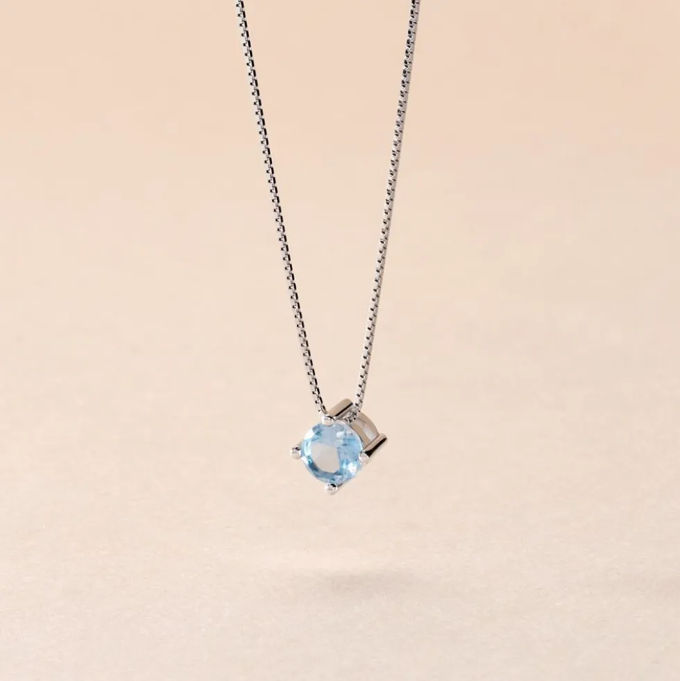 Collier Solitaire Argent Blanc Rio Santa Teresa Oxyde De Zirconium