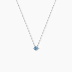 Collier Solitaire Argent Blanc Rio Santa Teresa Oxyde De Zirconium