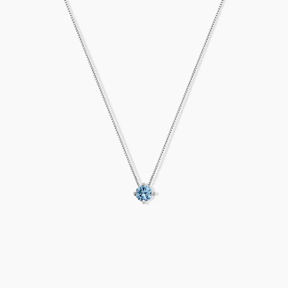 Collier Solitaire Argent Blanc Rio Santa Teresa Oxyde De Zirconium