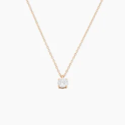 Collier Solitaire Argent Rose Lylwenn Oxyde De Zirconium