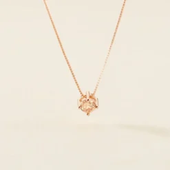 Collier Solitaire Argent Rose Rio Santa Teresa Oxyde De Zirconium