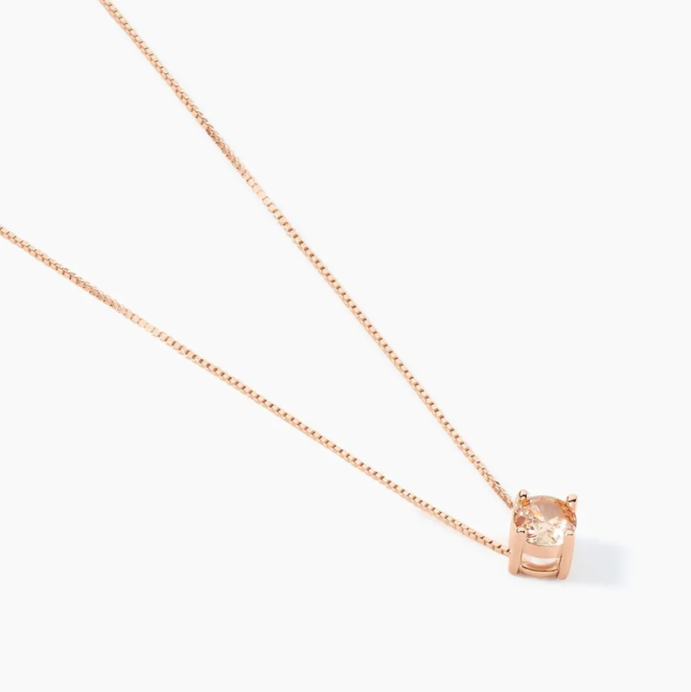 Collier Solitaire Argent Rose Rio Santa Teresa Oxyde De Zirconium