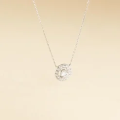 Collier Star Or Blanc Oxyde De Zirconium