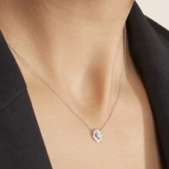 Collier Star Or Blanc Oxyde De Zirconium