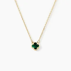 Collier Stellya Or Jaune Malachite