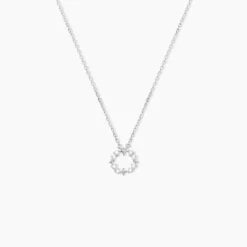 Collier Sueda Argent Blanc Oxyde De Zirconium