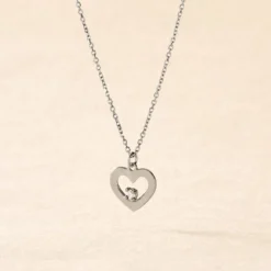Collier Sweet Heart Or Blanc Diamant