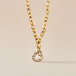 Collier Sydnee Acier Jaune Cristal