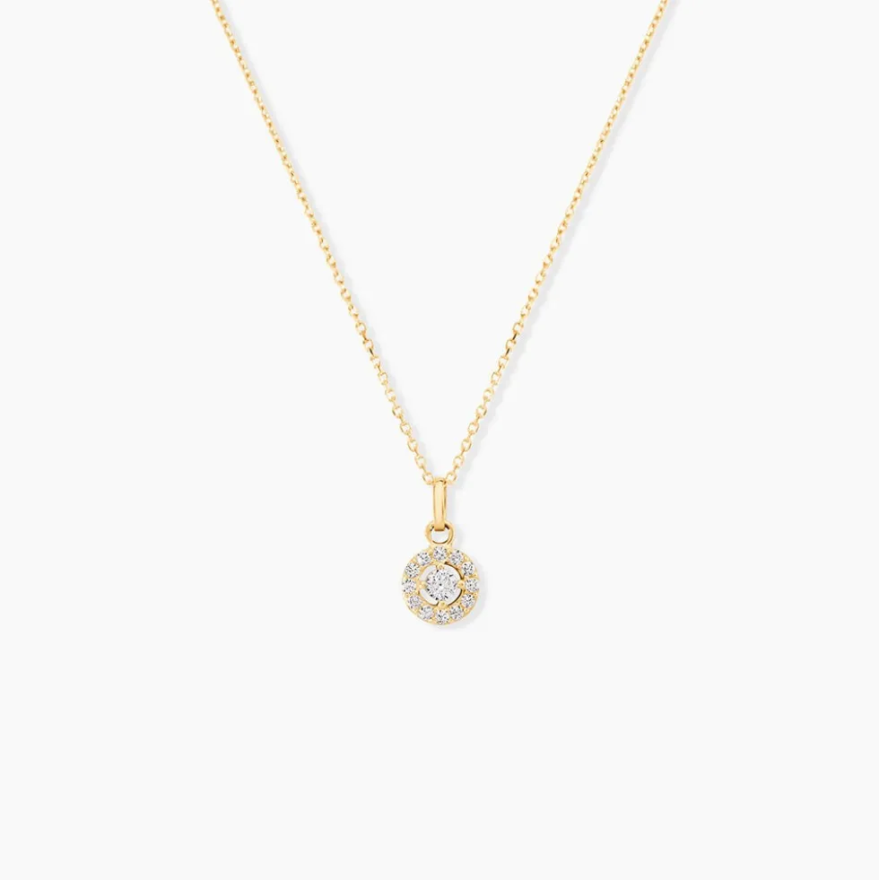 Collier Tahera Or Jaune Oxyde De Zirconium