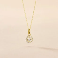 Collier Tahera Or Jaune Oxyde De Zirconium