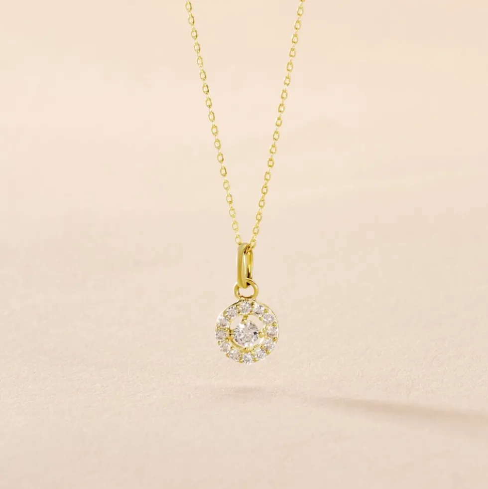 Collier Tahera Or Jaune Oxyde De Zirconium