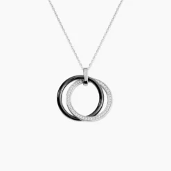 Collier Tania Argent Blanc Céramique Et Oxyde De Zirconium