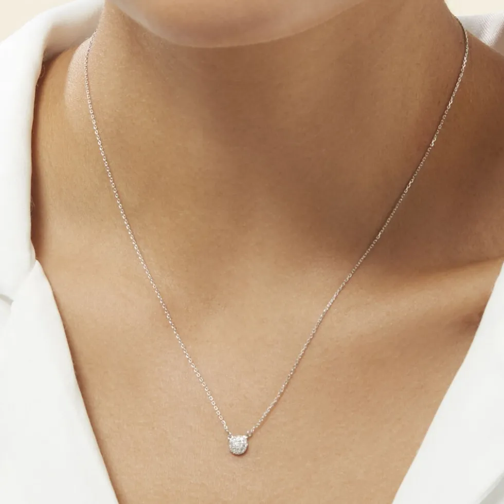 Collier Teani Or Blanc Diamant