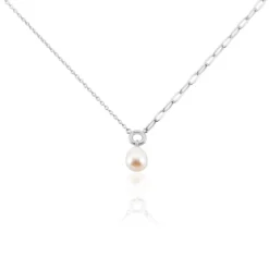 Collier Valent Argent Perle De Culture
