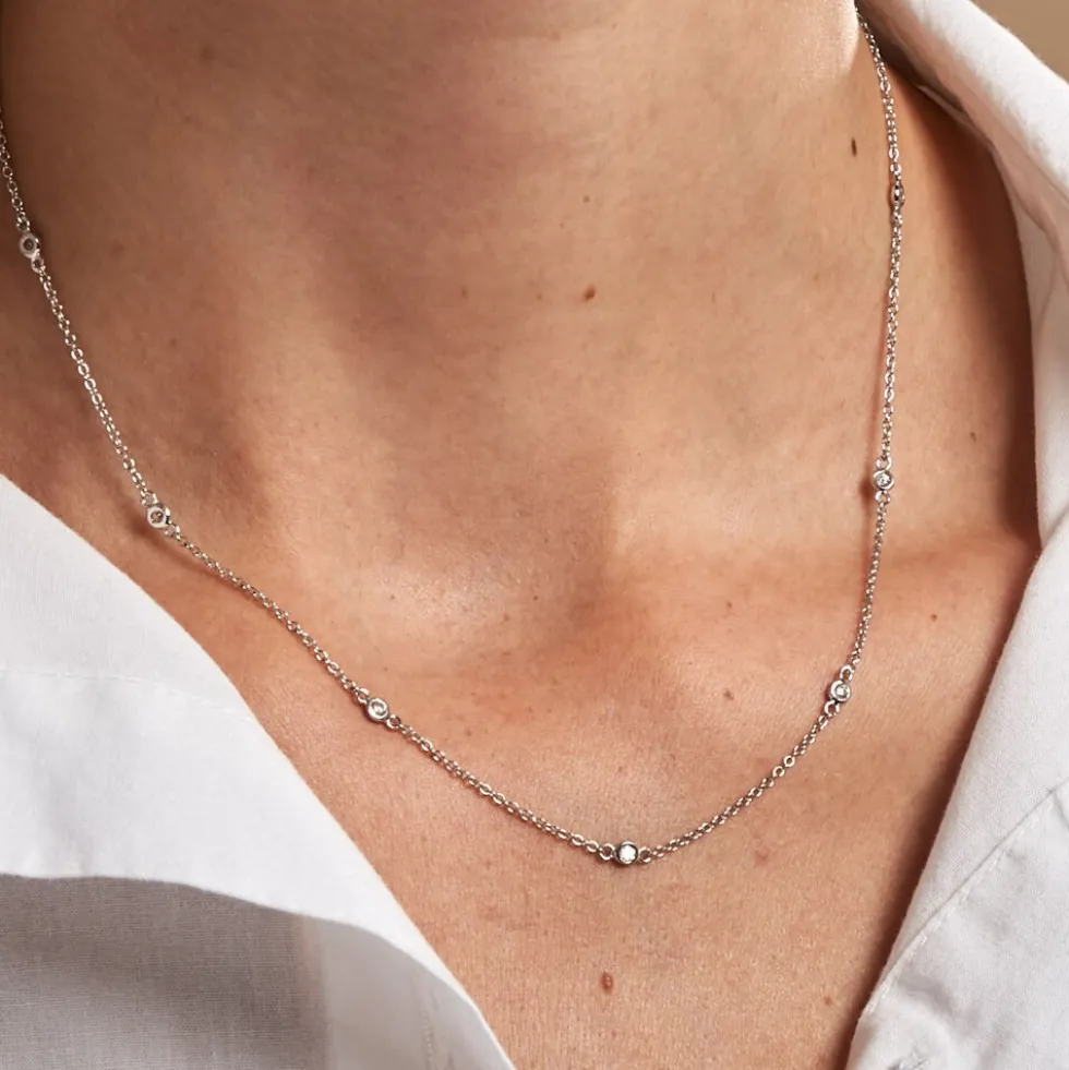 Collier Vashti Argent Blanc Oxyde De Zirconium