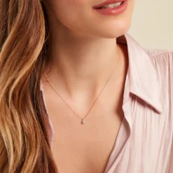 Collier Vrille Accompagnee Or Jaune Diamant