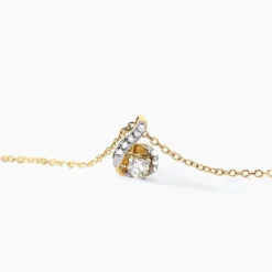Collier Vrille Accompagnee Or Jaune Diamant