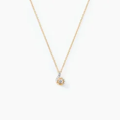 Collier Vrille Accompagnee Or Jaune Diamant