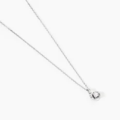 Collier Vrille Accompagnee Or Blanc Diamant