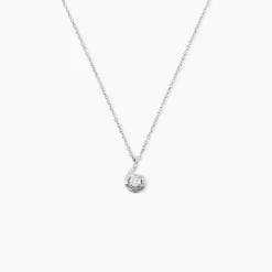 Collier Vrille Accompagnee Or Blanc Diamant