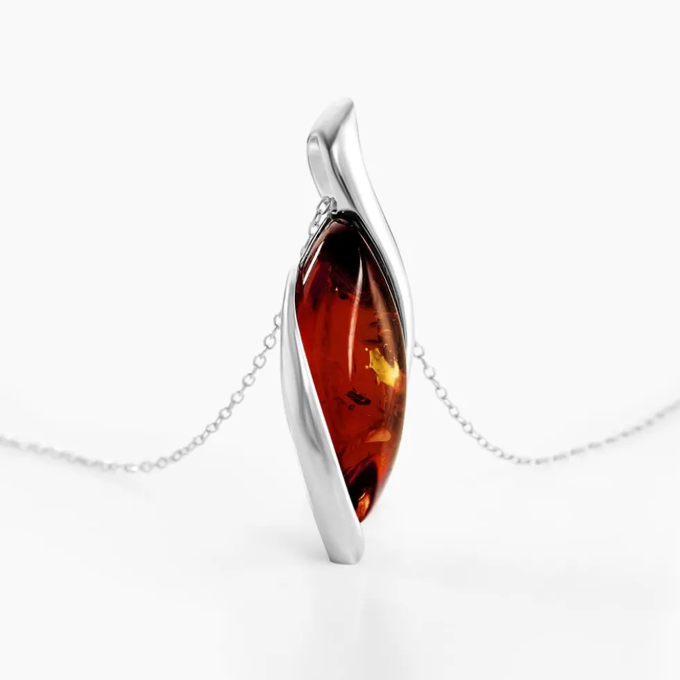 Collier Vyara Argent Blanc Ambre