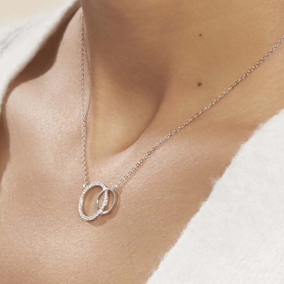 Collier Yalaz Argent Blanc Oxyde De Zirconium