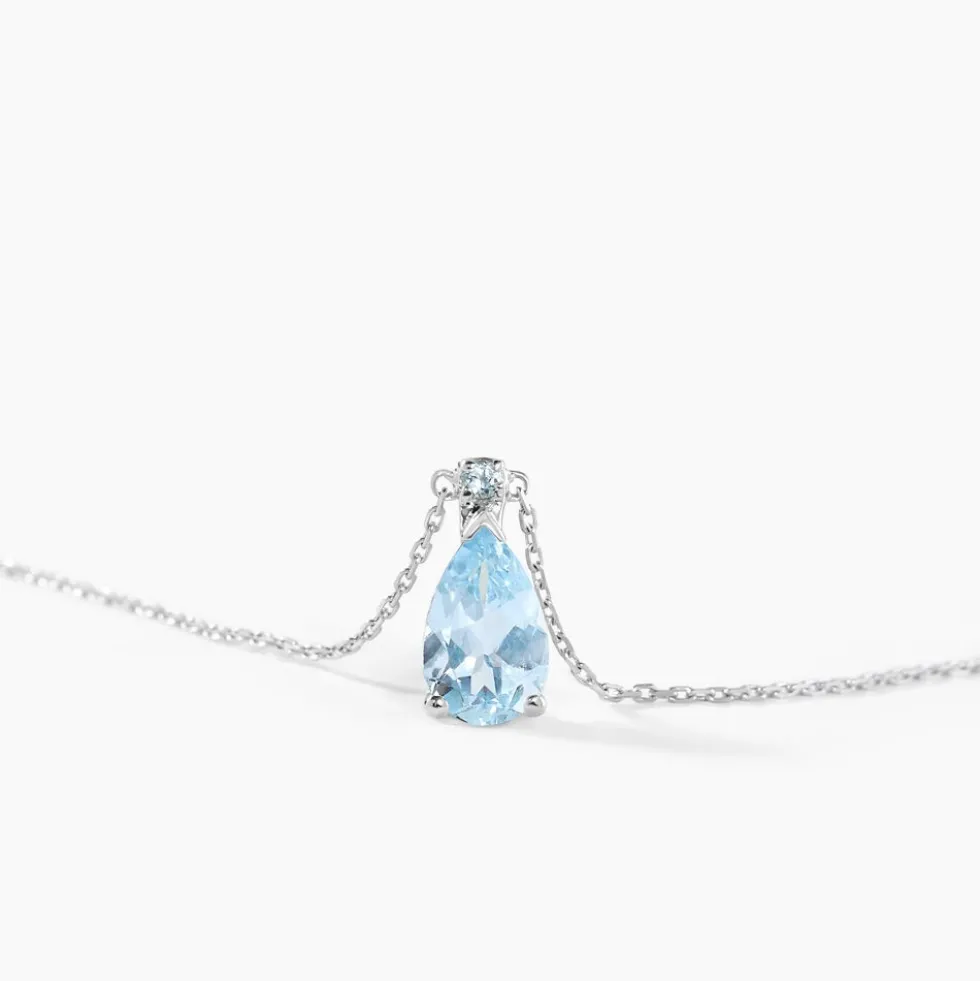 Collier Yrene Or Blanc Topaze