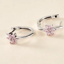 Creoles Argent Blanc Blossom Bash Oxyde De Zirconium