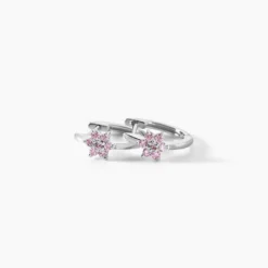 Creoles Argent Blanc Blossom Bash Oxyde De Zirconium