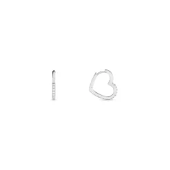 Creoles Argent Blanc Deep In Love Oxyde De Zirconium