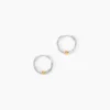 Creoles Or Jaune et Argent Blanc
