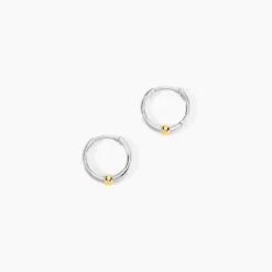 Creoles Or Jaune et Argent Blanc
