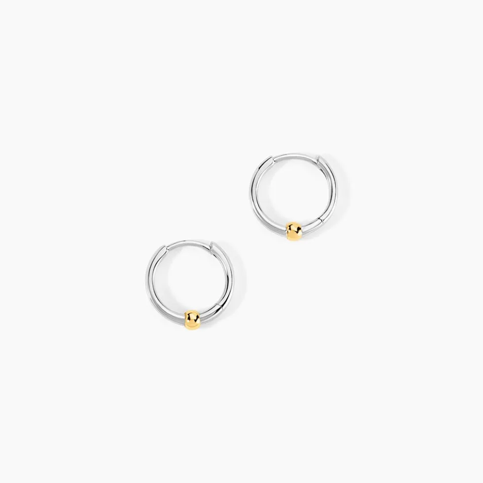 Creoles Or Jaune et Argent Blanc