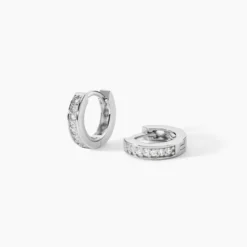 Créoles Alexa Argent Blanc Oxyde De Zirconium