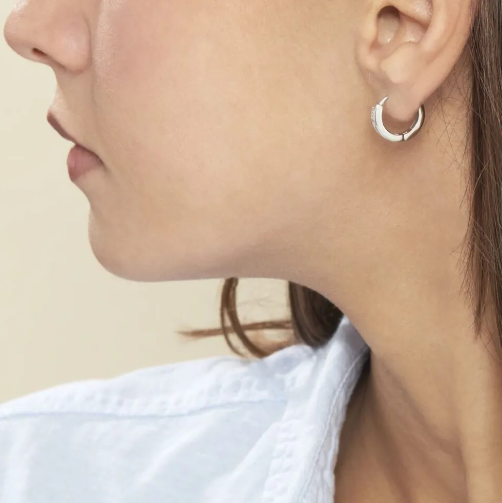 Créoles Anne-sixtine Argent Blanc Oxyde De Zirconium