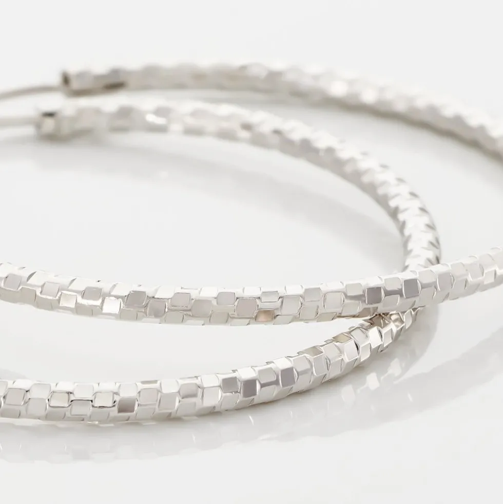 Créoles Argent Blanc Agathe