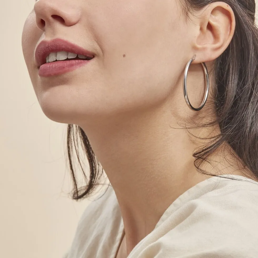 Créoles Argent Blanc Anne