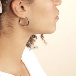 Créoles Argent Blanc Anne